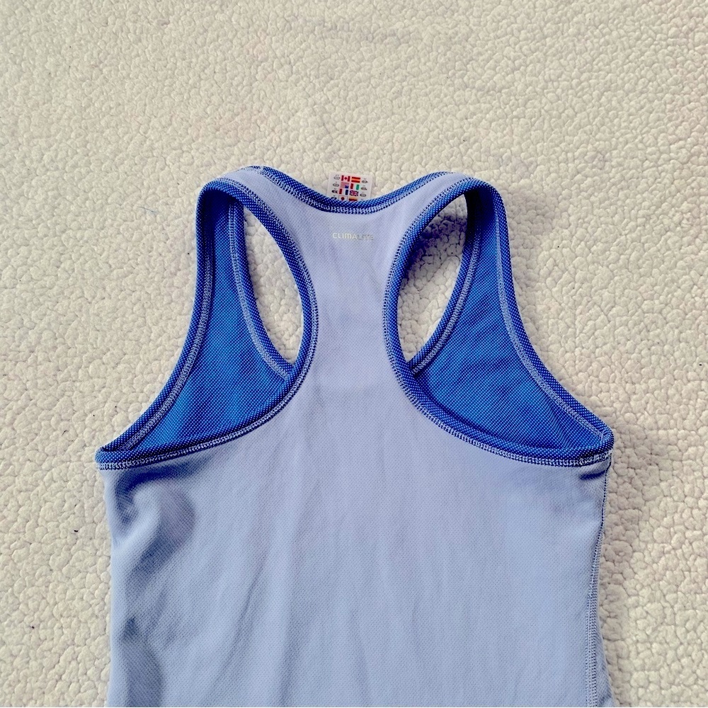 Adidas Light Blue Racerback Tank with White Logo - Picture 3 of 6
